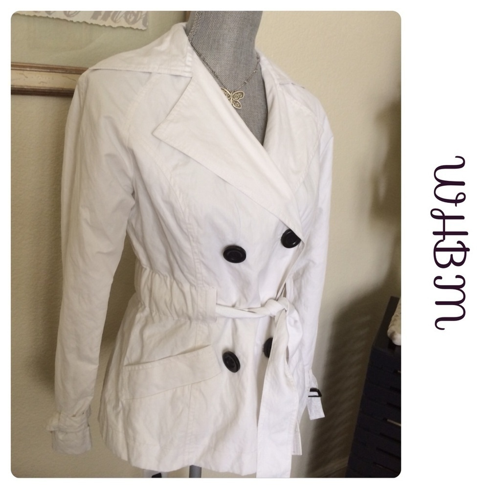 - WHBM trench white coat
